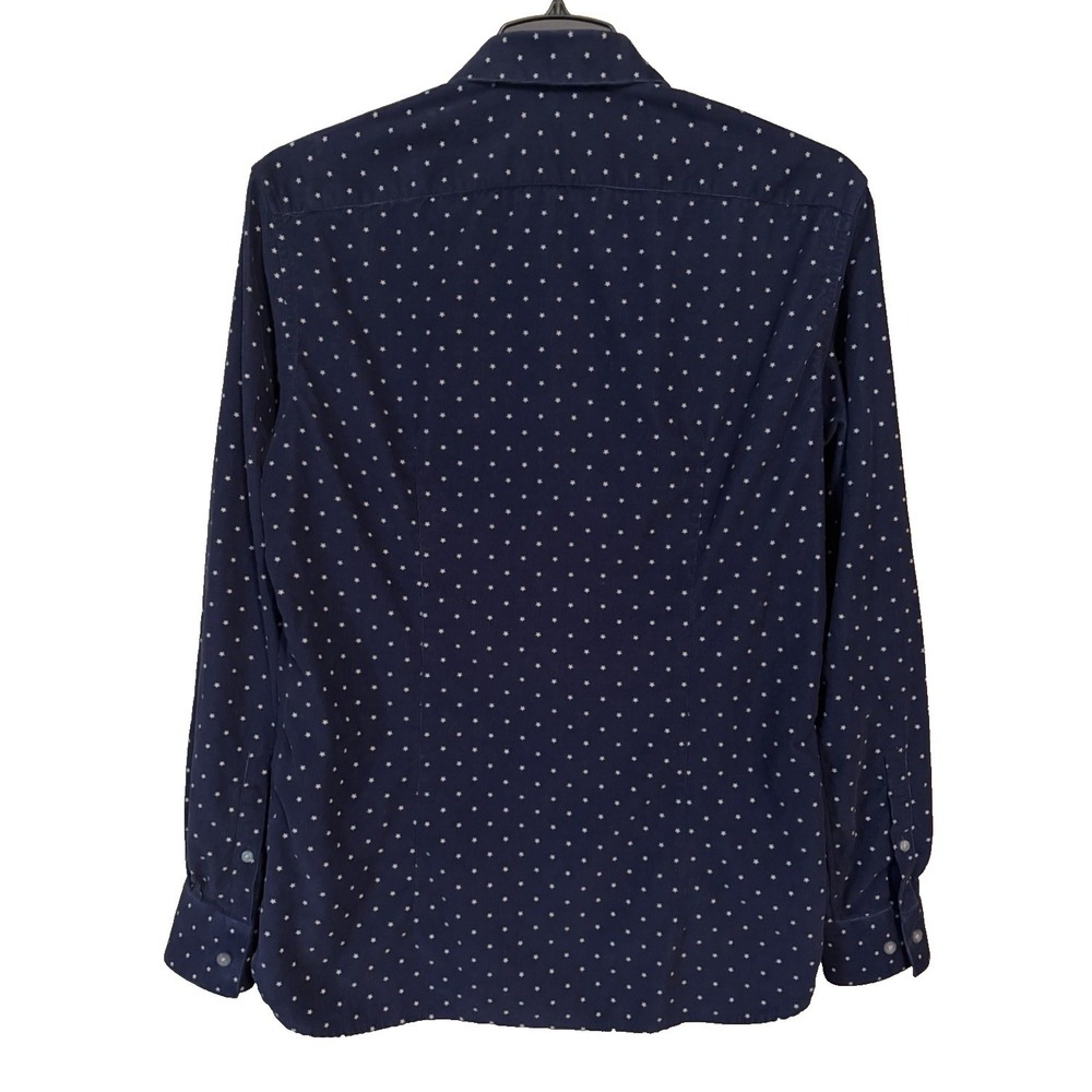 John Varvatos U.S.A. Long Sleeve Button Up Shirt Mens S Blue White Star Pattern - Picture 7 of 16
